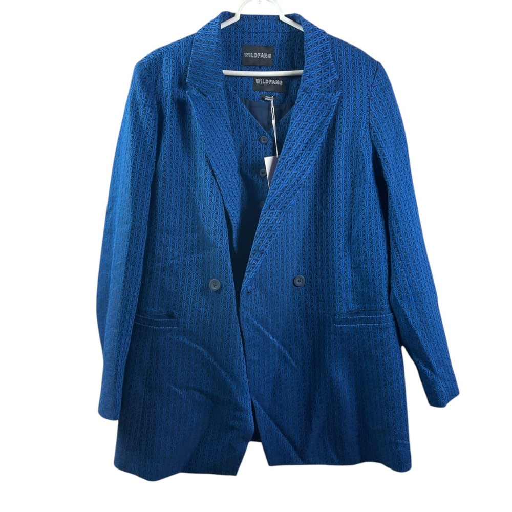 Wildfang Empower Jacquard Blazer & Vest Womens 2XL Blue Artsy Statement